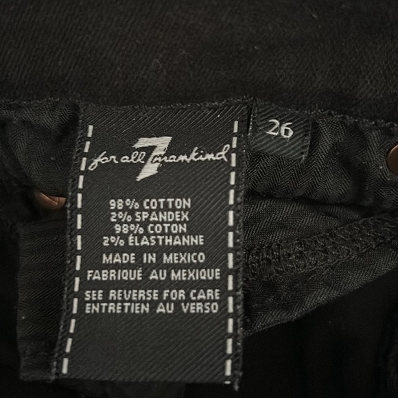 7 FOR ALL MANKIND women’s black skinny jeans - Picture 3 of 3